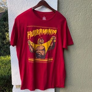 WWE Hulkamania Red and Yellow Graphic Tee